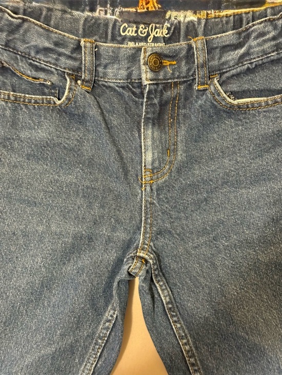 Cat & Jack Dark Blue Relaxed Straight Jeans - Picture 4 of 5